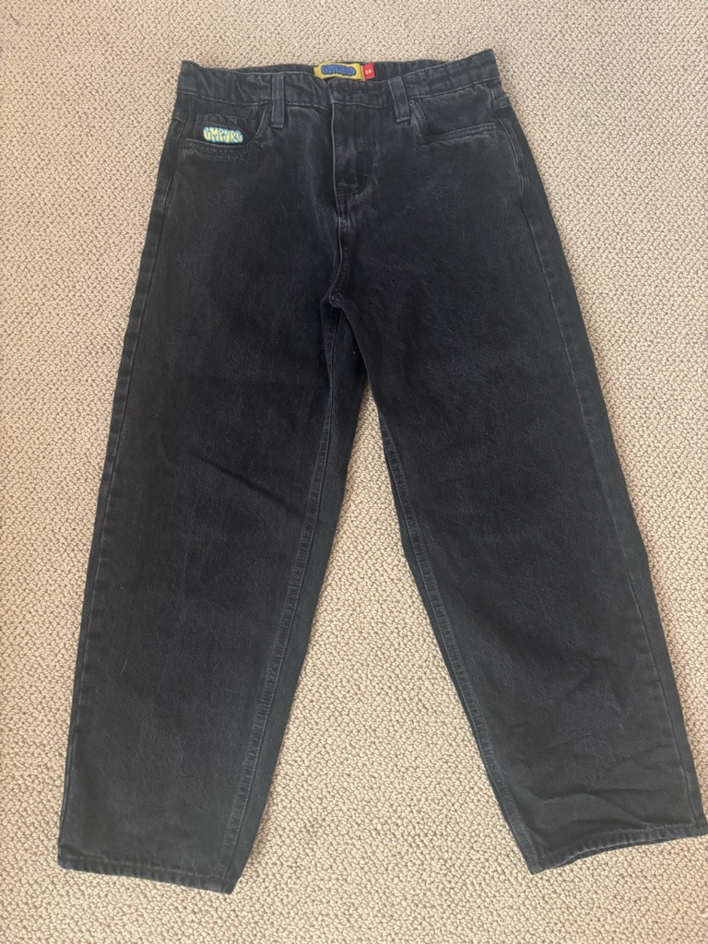 Empyre Black Big (teens) Kids baggy Jeans with Small Empyre Patch size 26